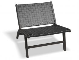 Brooklyn Lounge Chair - Woven Black Seat / Black Frame