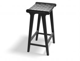 Brooklyn Backless Stool - Woven Black Seat / Black Frame 