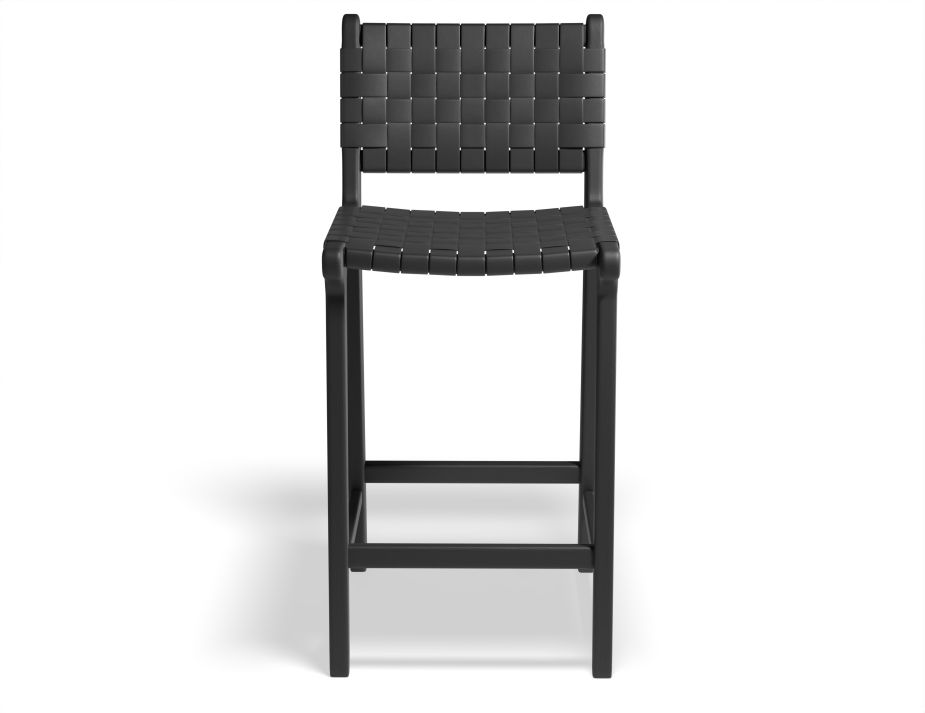 Brooklyn Kitchenstool Blackframe Blackleather Front