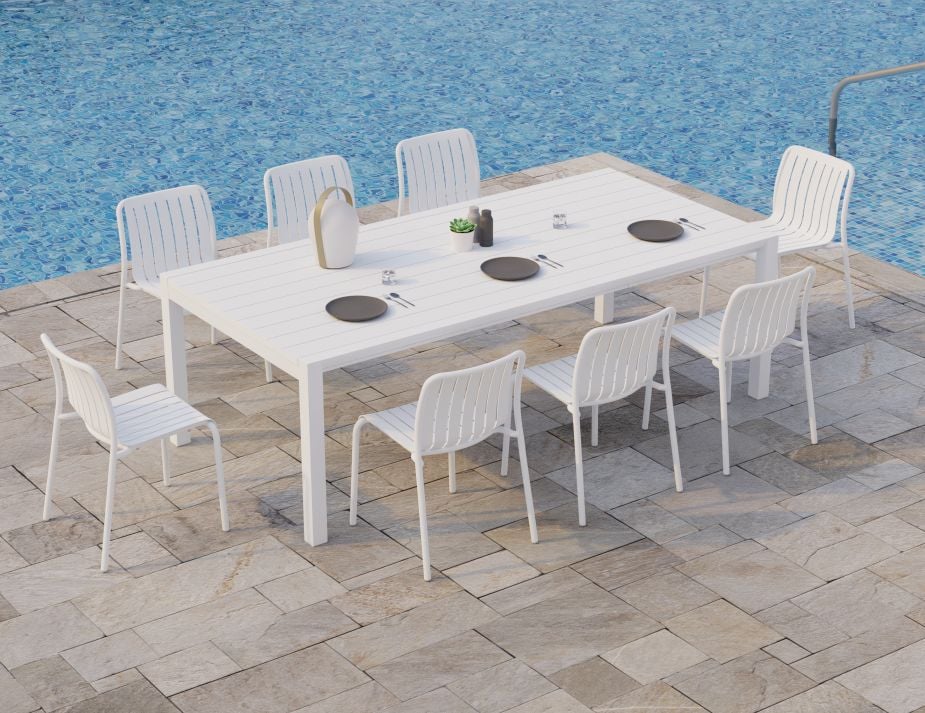 White Default Roku DiningChairs Poolside