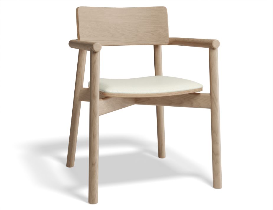 Andi Armchair Pad Ash Whitepu