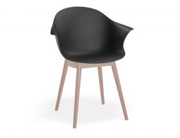 Pebble Armchair Black with Shell Seat