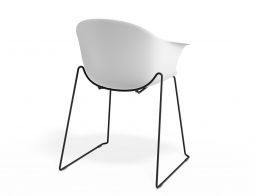 P 2 Pebble Armchair Whiteseat Sledblack