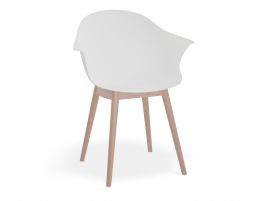 Pebble Armchair White with Shell Seat