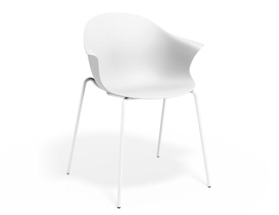 Pebble Armchair White with Shell Seat