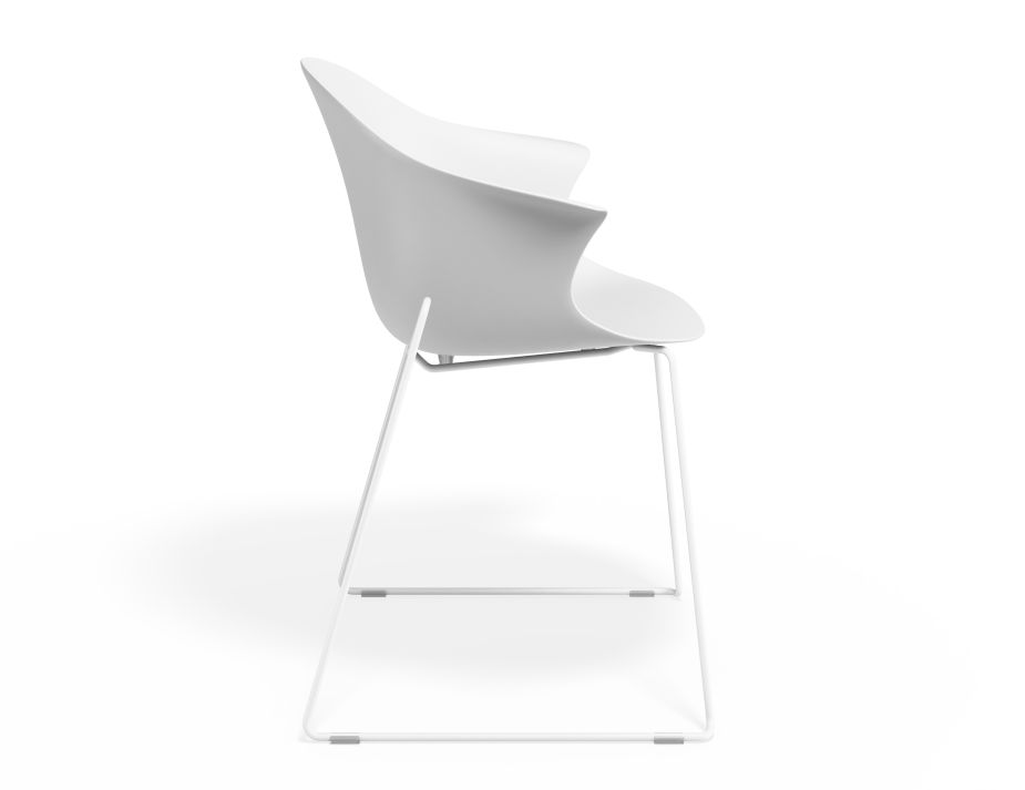 P 3 Pebble Armchair Whiteseat Sledwhite