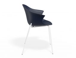 P 3 Pebble Armchair Navyseat 4postwhite