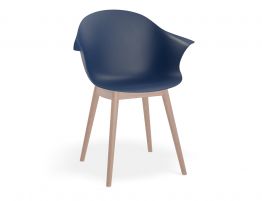 Pebble Armchair Navy Blue with Shell Seat