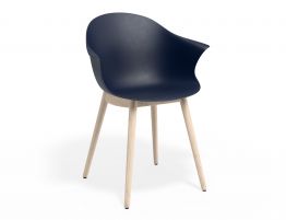 Pebble Armchair Navy Blue with Shell Seat