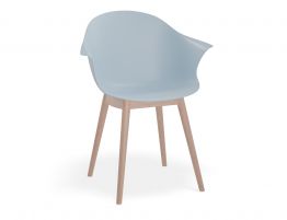 Pebble Armchair Pale Blue with Shell Seat