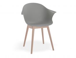 Pebble Armchair Grey with Shell Seat