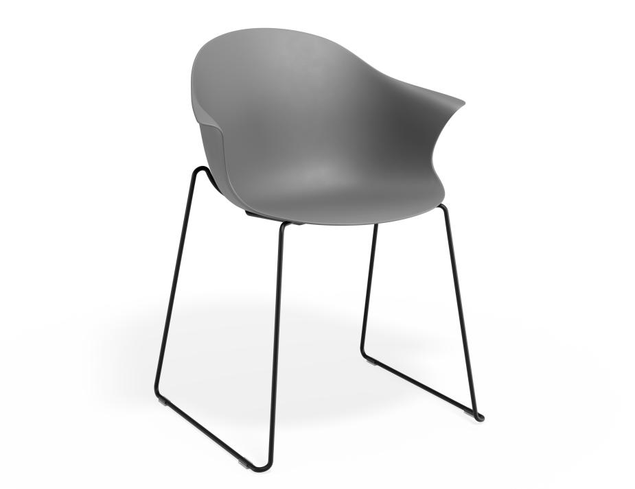 P 1 Pebble Armchair Greyseatv2 Sledblack
