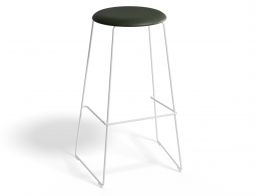 HUGO Barstool 75cm Whiteframe Greenvinyl Roundseat