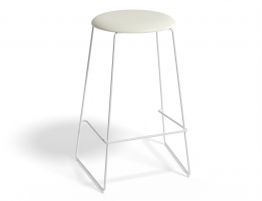 Hugo Bar Stool - White - Vintage PU Seat