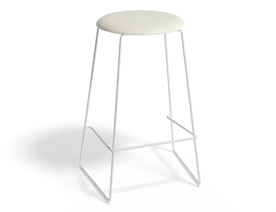 HUGO Barstool 66cm Whiteframe Whitevinyl Roundseat2