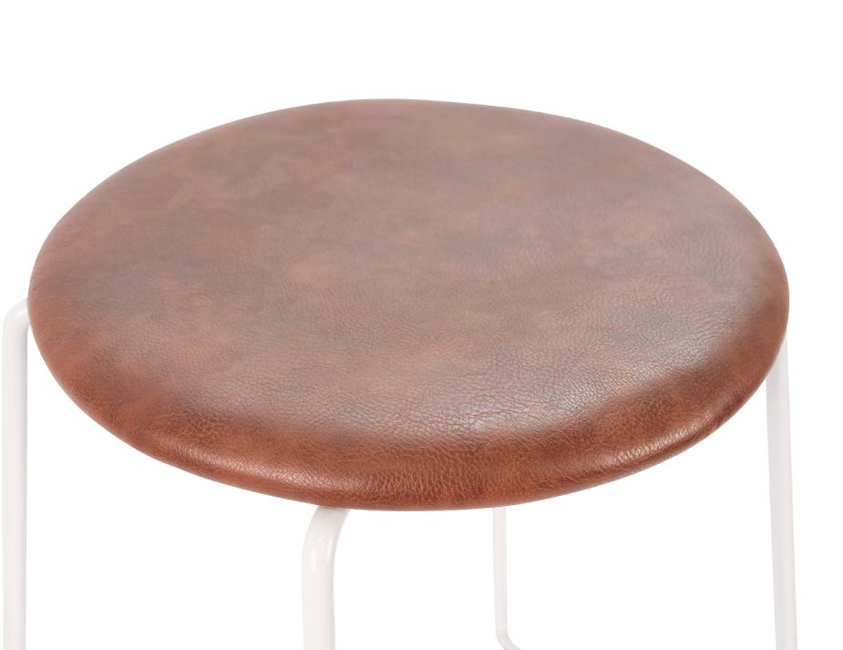 Hugo Stool Tan White Seat