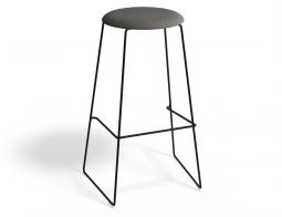 HUGO Barstool 75cm Blackframe Greyfabric Roundseat