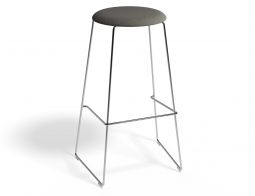 HUGO Barstool 75cm Chromeframe Greyfabric Roundseat