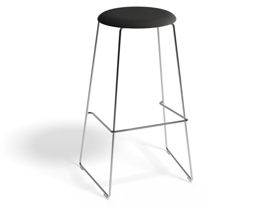 HUGO Barstool 75cm Chromeframe Anthracitevinyl Roundseat