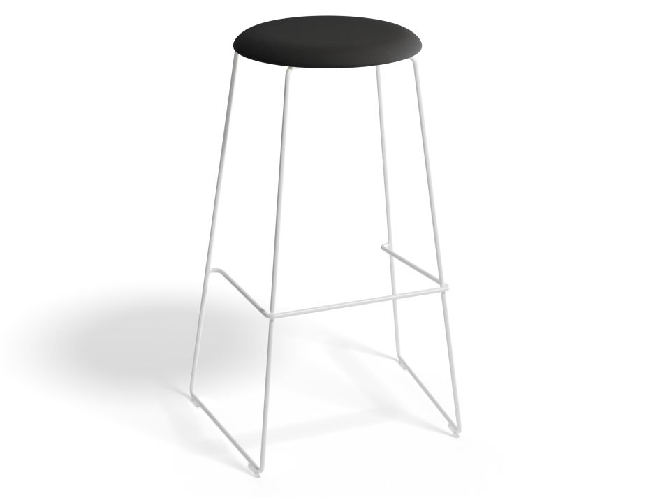 HUGO Barstool 75cm Whiteframe Anthracitefabric Roundseat