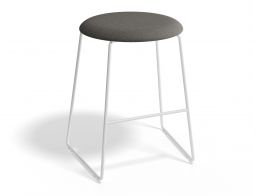 HUGO Lowstool 46cm Whiteframe Greyfabric Roundseat