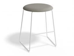 HUGO Lowstool 46cm Whiteframe Lightgreyfabric Roundseat