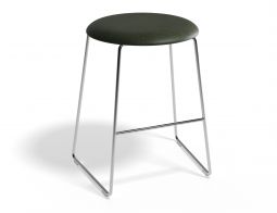 HUGO Lowstool 46cm Chromeframe Greenvinyl Roundseat