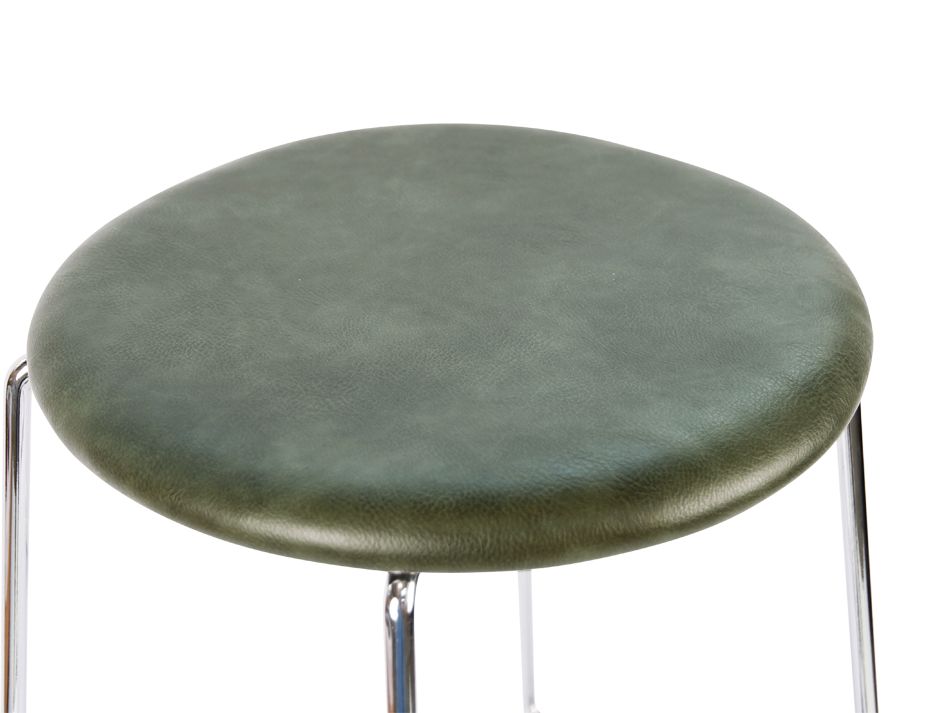 Hugo Stool Green Chrome Seat