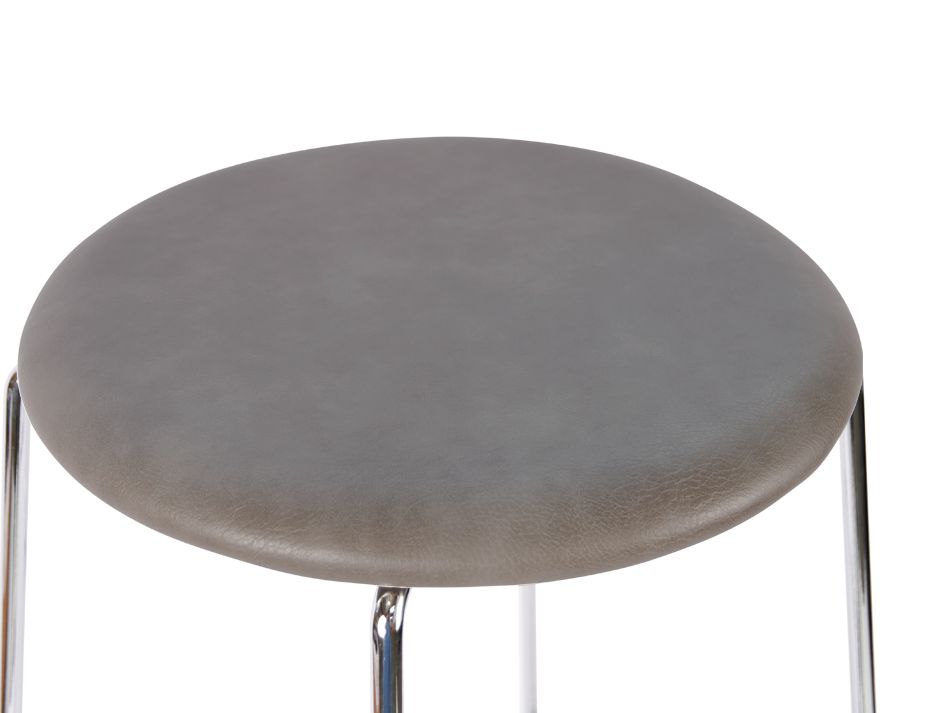 Hugo Stool Grey Chrome Seat