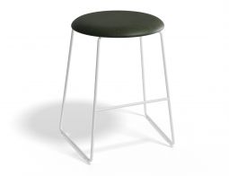 HUGO Lowstool 46cm Whiteframe Greenvinyl Roundseat