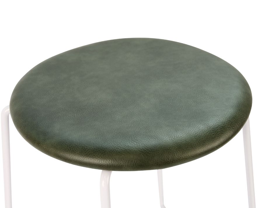 Hugo Stool Green White Seat