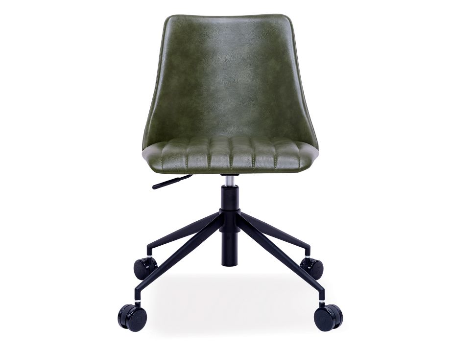 Upholstered Vegan Leather Green Office Chair
