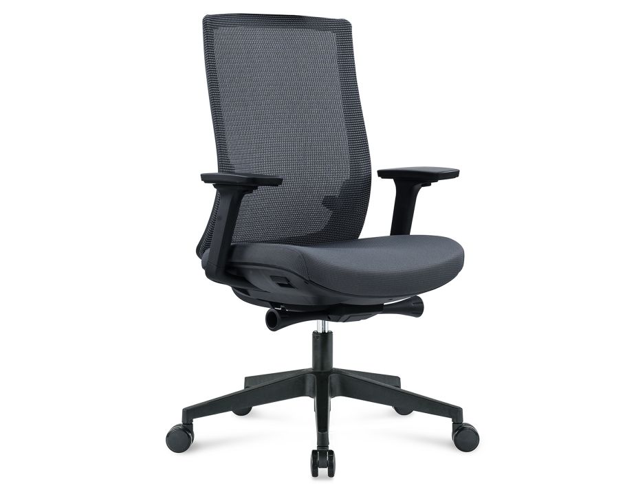 Black Upholstered Padded Office Chair