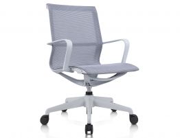 Lunar Low back Office Chair - Light Grey Frame - Light Grey Mesh