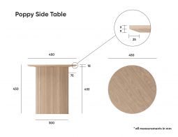 Poppy Side Table 450mm Dimensions
