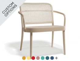 811 Lounge Armchair - Cane Seat - Cane Backrest - by TON