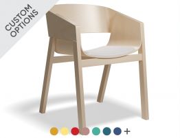 Merano Armchair - Upholstered Seat and Veneer Back - by TON