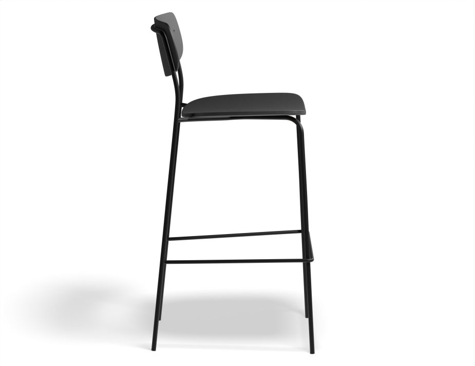 Rylie Stool 75cm Black Black Side