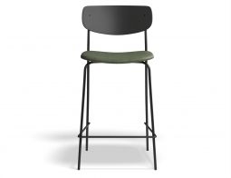 Rylie Stool 65cm Black GreenPU Front