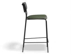 Rylie Stool 65cm Black GreenPU Side