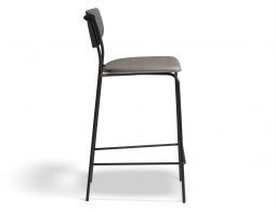 Rylie Stool 65cm Black GreyPU Side