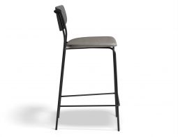 Rylie Stool 65cm Black GreyPU Side