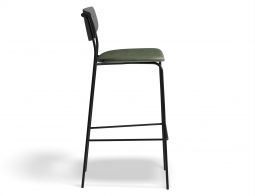 Rylie Stool 75cm Black GreenPU Side