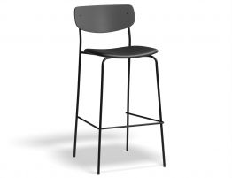 Rylie Stool - Padded Seat with Black Backrest