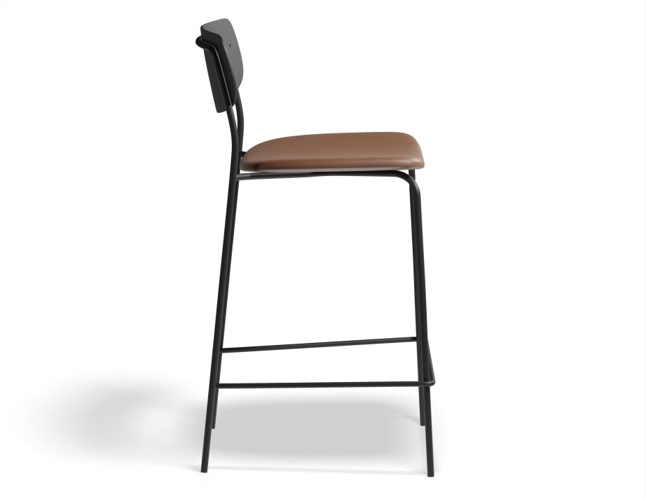 Rylie Stool 65cm Black TanPU Side