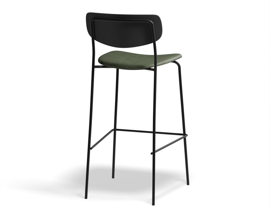 Rylie Stool 75cm Black GreenPU Back