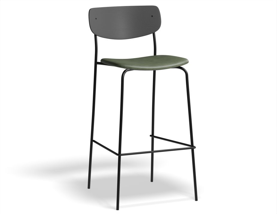 Rylie Stool 75cm Black GreenPU