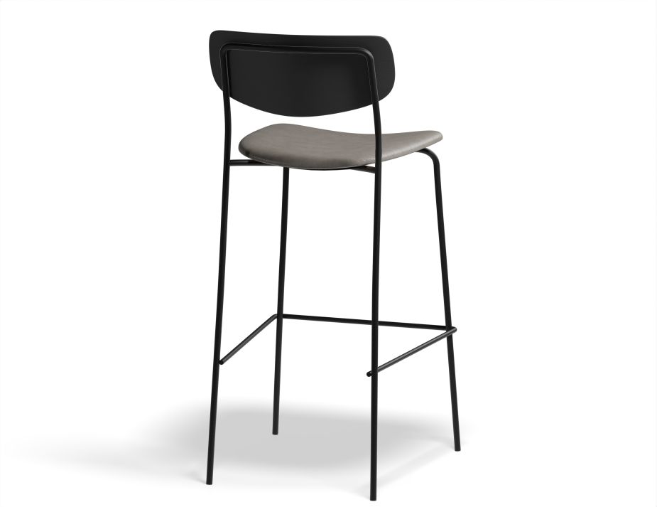 Rylie Stool 75cm Black GreyPU Back