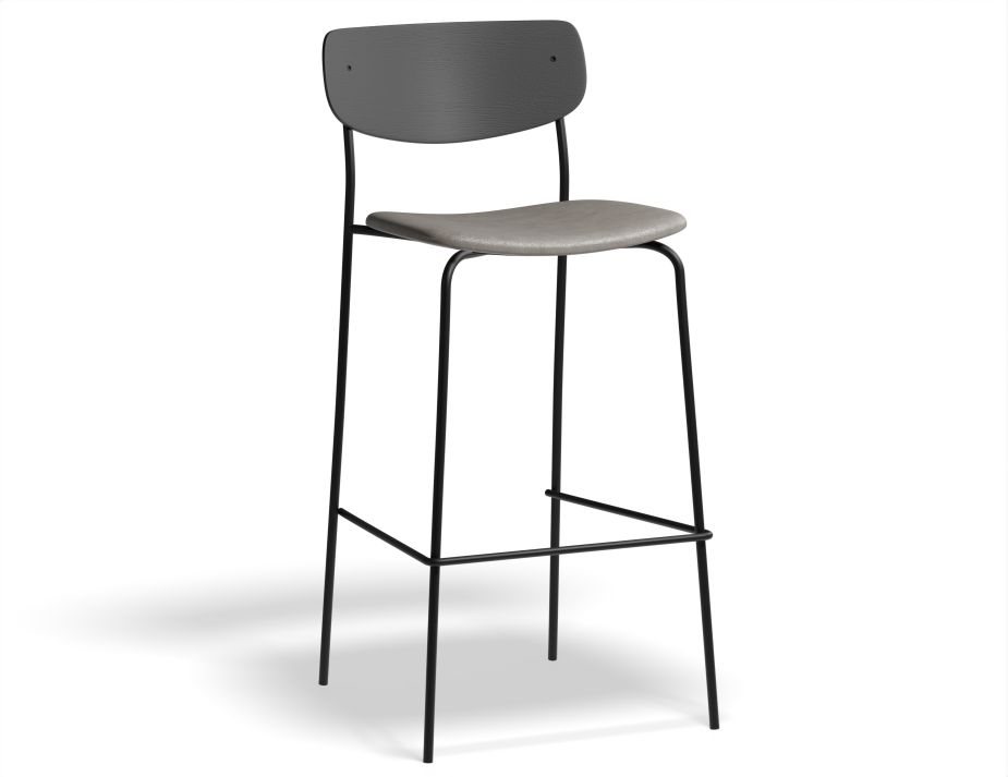 Rylie Stool 75cm Black GreyPU