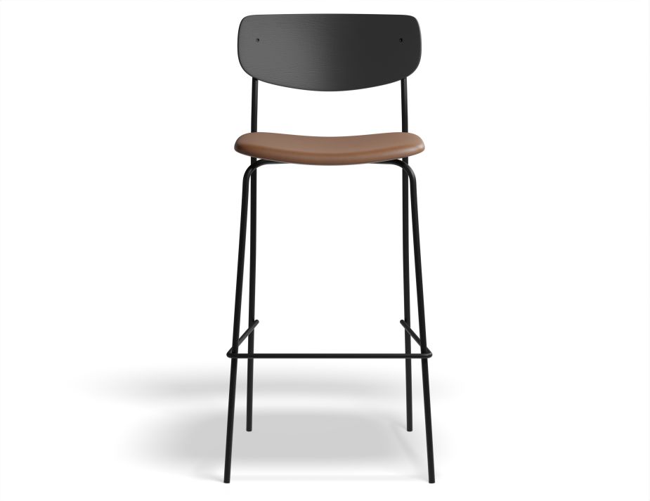 Rylie Stool 75cm Black TanPU Front